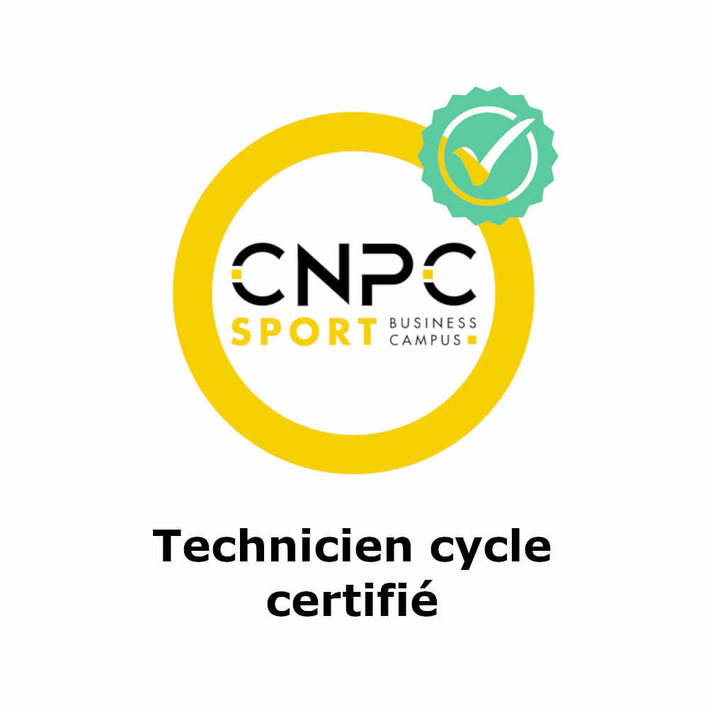 Logo du CNPC Sport avec l'écriture technicien cycle certifié