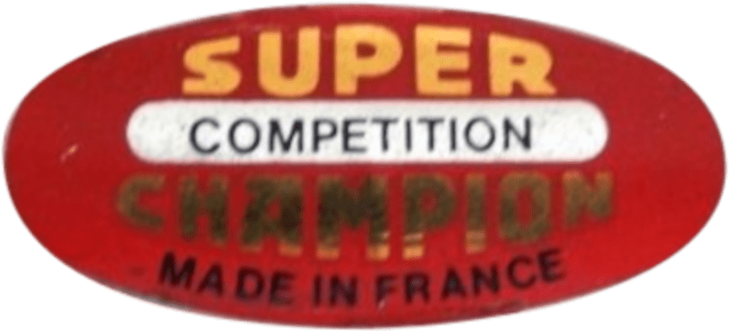 Étiquette de roue de vélo rouge de la marque Super Champion compétition